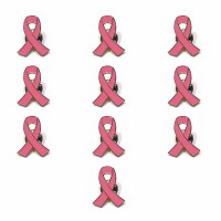 Breast Cancer Awareness Metal Lapel Pins Soft Enamel Pink Ribbon Metal Badge Pins